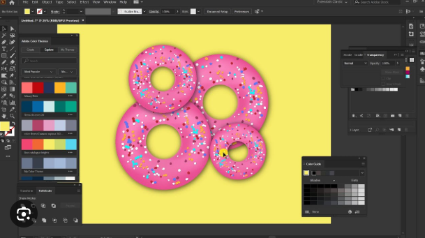 Hướng dẫn vẽ bánh donut bằng Illustrator