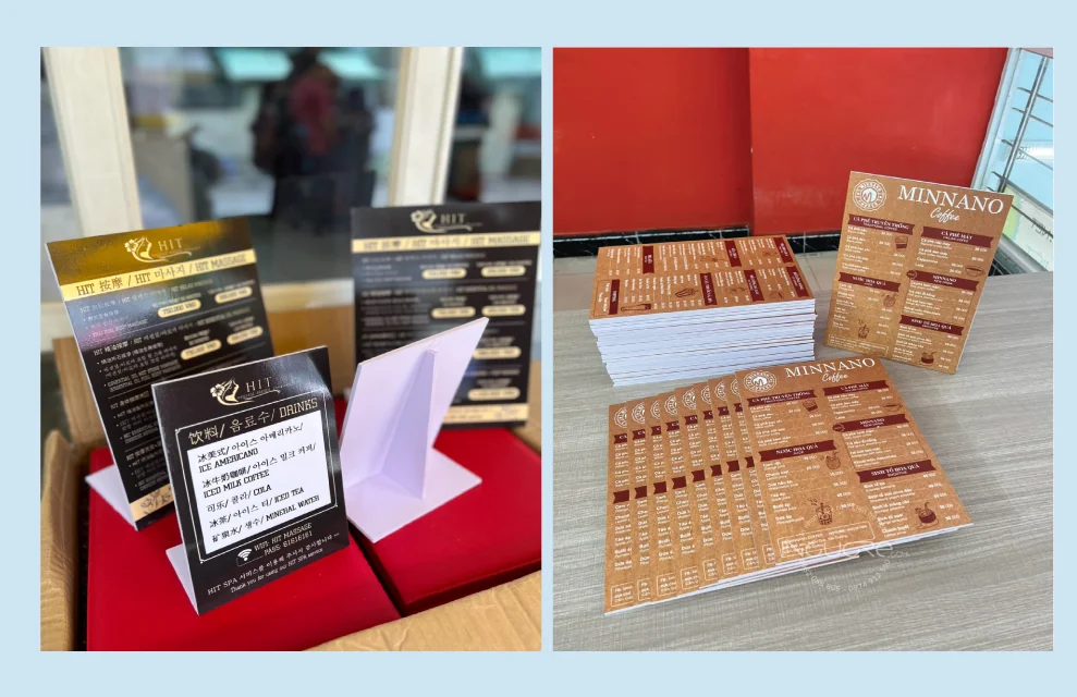 in menu format gia re