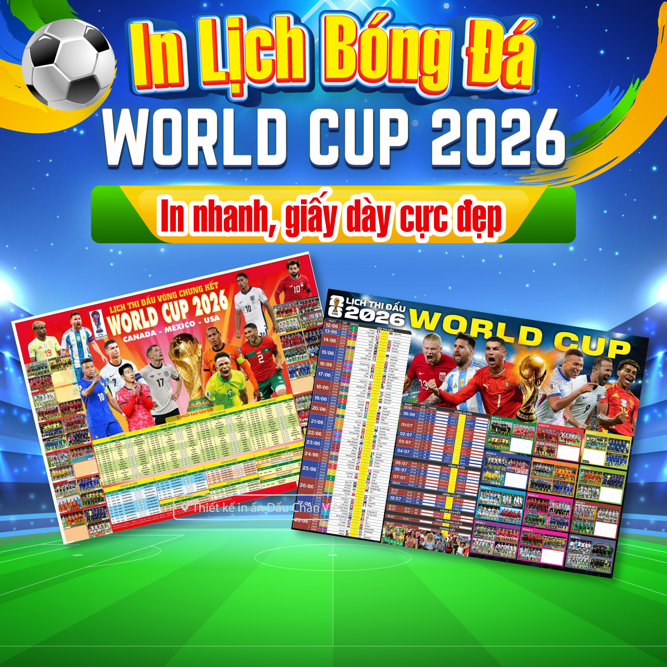 In poster lịch thi đấu bóng đá