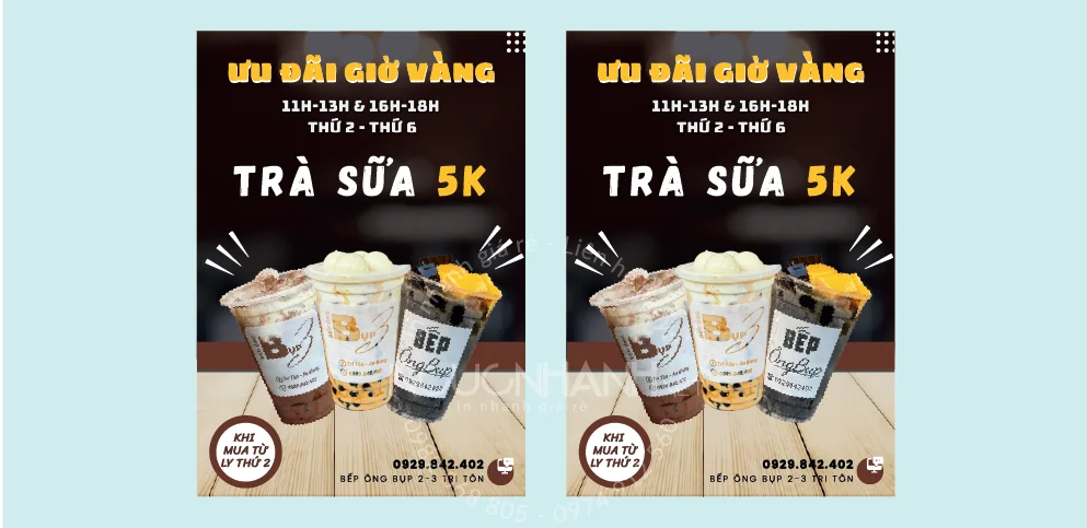 Mẫu Brochure Quảng Cáo Trà Sữa Thiết Kế In Ấn Tại In Cực Rẻ