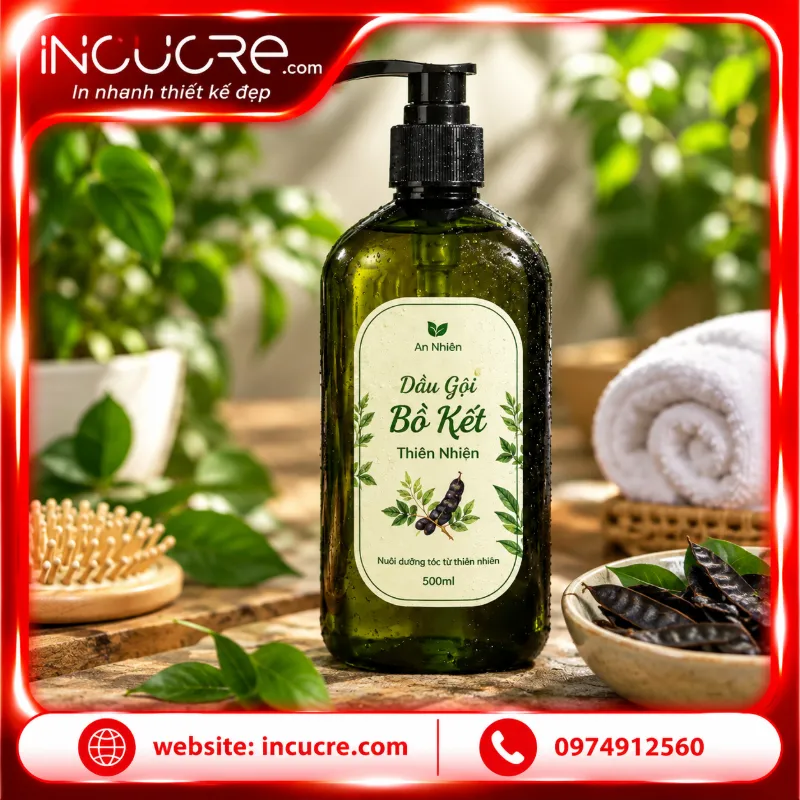 In Nhãn Dán Dầu Gội Bồ Kết Thiên Nhiên Spa