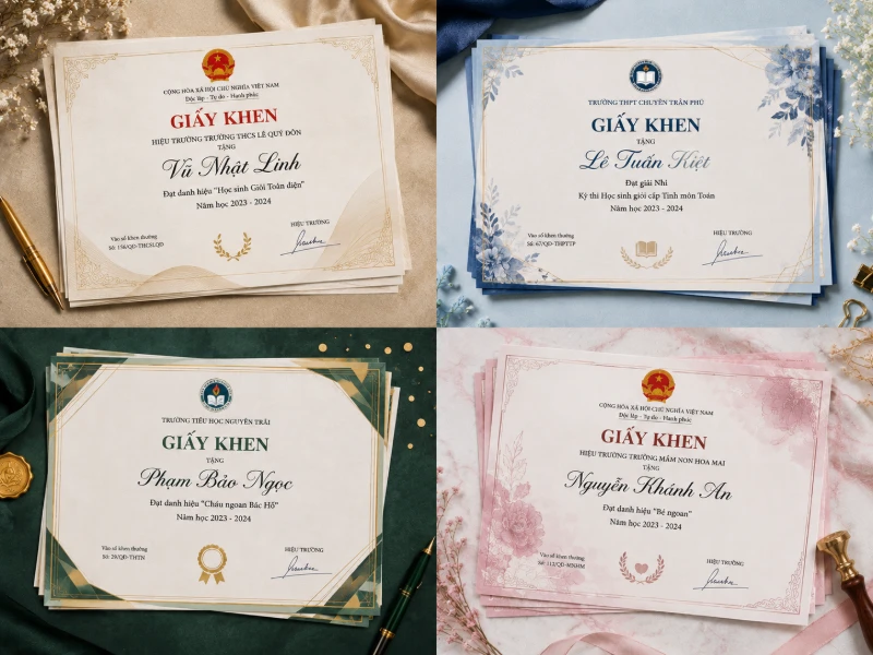 mẫu giấy khen đẹp