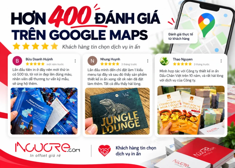 Hơn 400 đánh giá trên Google Maps