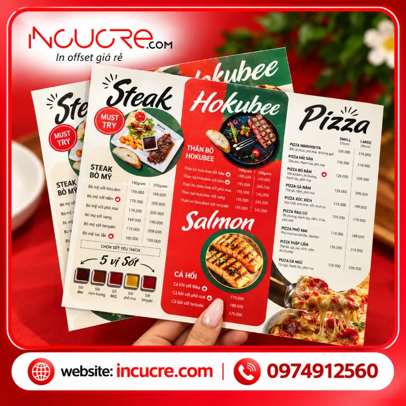 Quảng Cáo Menu Nhà Hàng Đỏ Rực
