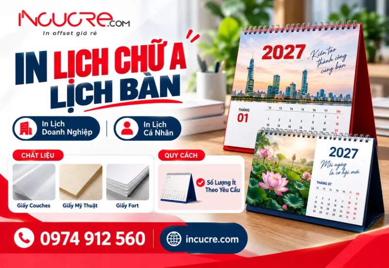 In Lịch Để Bàn Số Lượng Ít Lấy Ngay